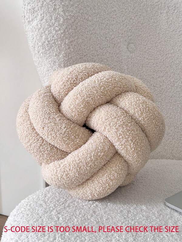 1pc Solid Color Versatile Faux Fur Octagonal Decorative Throw Pillow, Suitable For Sofa, Coffee Table, Bedroom, Beige